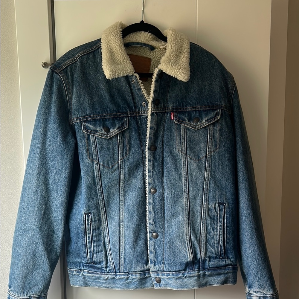 Levi's Blue Denim Sherpa Jacket